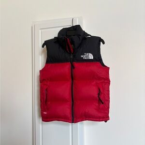 The North Face Red and Black Puffer 1996 Retro Nuptse Vest